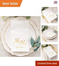 Elegant Luxurious Gold Foil Dinner Napkins - Durable 3-ply - 100 Pcs, 12"x16"