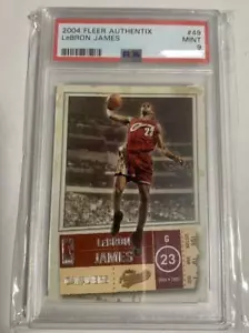 PSA9 LeBRON JAMES 2004 Fleer authentic Cleveland Cavaliers #49 LEGEND NBA Free S - Picture 1 of 12