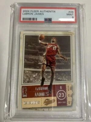 PSA9 LeBRON JAMES 2004 Fleer authentic Cleveland Cavaliers #49 LEGEND NBA Free S - Image 1 of 4