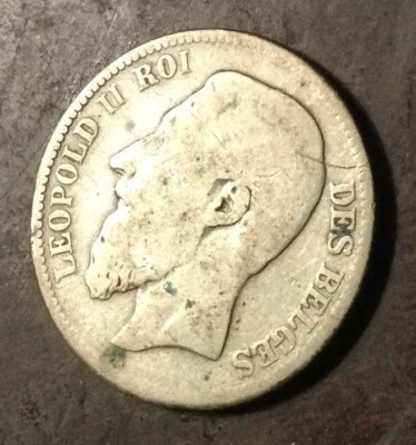 Coin, Belgium, Leopold II, Franc, 1867, Brussels, Silver - Image 1 of 2