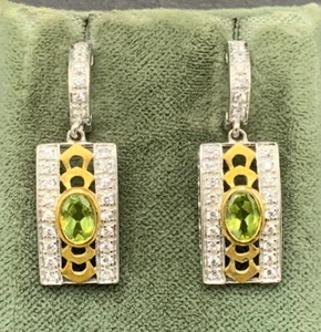 Peridot Ohrringe 925er Silber - Bild 1 von 8