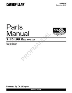 Caterpillar Cat 311D LRR Excavator Parts Catalog Manual ser PNJ1-Up JKH1-Up - Picture 1 of 1