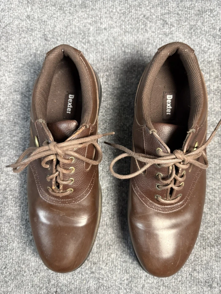 Zapatos de golf Dexter de cuero marrón GFS 10-3 para hombre 10 1/2 ejercicio ajuste al aire libre Foto 1 de 4
