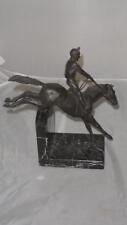 Vintage Metal Horse and Jockey Jumping Heavy Weight Ornament