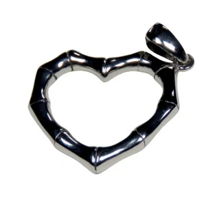 Women's Stainless Steel Open Heart Pendant with Branch Style Accents - Picture 1 of 2