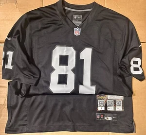 TIM BROWN SIGNED RAIDERS BLACK NIKE NFL AUTHENTIC JERSEY - Beckett Witnessed - Picture 1 of 3