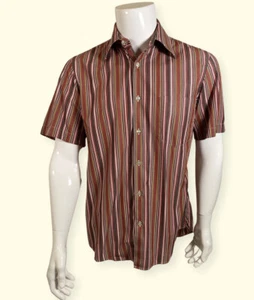 Mens Hugo Boss Short Sleeve Button Up Shirt UK Size 39/15.5 Striped Used VGC - Picture 1 of 7