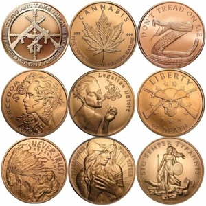 2017 1 oz .999 Pure Copper BU Round / Challenge Coins - Picture 1 of 9
