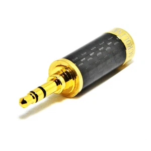 1x mini Audio Stereo 3.5mm Connector Gold Plated Carbon Fiber Plug 4mm-7mm Cable - Picture 1 of 2