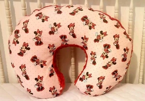 Boppy Pillow Cover Made/With Minnie Mouse Red Minky Bubble Dot Back - Picture 1 of 3