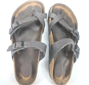 Birkenstock Damen Sandalen braun Größe 38 245 L7 M5 Leder Pantoletten Riemchen - Bild 1 von 9