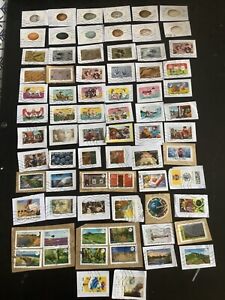 lot de 70 timbres adhésifs sur fragment tous différents (lot3)