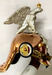 Casco de cobre Pickelhaube alemán portátil grado oficial Águila Imperial - Imagen 1 de 6
