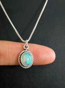 Meraviglioso Gemma Opale Latteo In Argento Sterling 925 Pendente Ag-62 - Foto 1 di 7