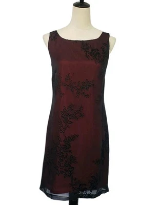 Vintage Express Silk Blend Lined Velvet Burnout Y2K Dress Vamp Whimsigoth Hoco - Image 1 of 4