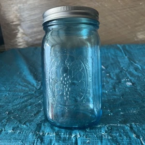 Ball 24 oz stained glass storage jar with lid/ wide mouth with sealed lid. - Picture 1 of 6