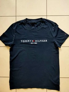 Tommy Hillfiger Mens T Shirt XL,Dark Blue,Embroidered Logo. - Picture 1 of 6