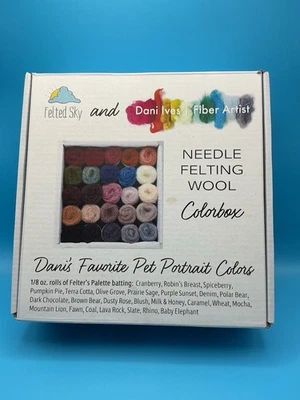 Needle Felting Wool Color box Felted Sky & Dani Ives Pet Portrait 25 Colors - Image 1 of 3