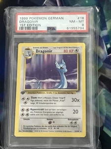 1999 Pokemon Dragonair Dragonir 1st Edition German Base Set #18 PSA 8 NM-MT - Picture 1 of 2