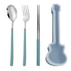 With Guitar Box 304 Stainless Steel Spoon Fork Chopsticks Set Dinnerware