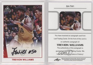 2021-22 Leaf Memories 1990 Base Auto Red /25 Trevion Williams #BA-TW1 Auto