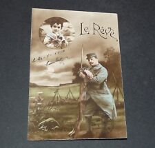 CPA CARTE POSTALE 1916 GUERRE 14-18 PATRIOTIQUE LE REVE POILU ENFANT