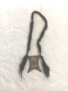 Afrikanische Vintage Tuareg Stamm Talisman Halskette versilbert & schwarze Kordel signiert - Bild 1 von 6