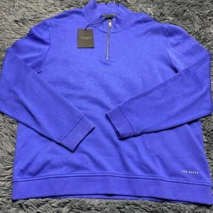 Ted Baker Mens Antram Long Sleeve 1/2 Zip Funnel Neck Sweater Blue Sz 7 = 3XL - Picture 1 of 4
