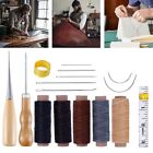 16x Set Leder Werkzeug von Näh Garn Nadeln Sewing Stitching Tool Fingerhut Kits