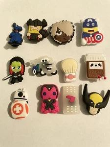 12 Variety Of Shoe Charms For Crocs Minion R2D2 Bandaid Makeup Brush Hero-3 - Picture 1 of 4