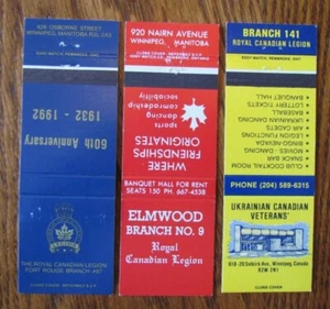 FRATERNAL MATCHBOOK COVERS: ROYAL CANADIAN LEGION (WINNIPEG, MANITOBA) -G9 - Picture 1 of 1