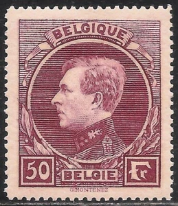Belgium #214a (A64) VF MVLH - 1929 50fr King Albert - Picture 1 of 1