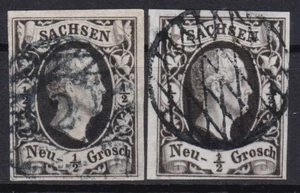 === AD Sachsen Mi. 3 a+b gest., Kat. 65€ === - Bild 1 von 1