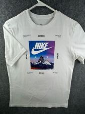 Nike Air Graphic T Shirt Short Sleeve White Medium Purple Just Do It Outdoors