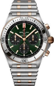 Breitling Chronomat B01 UB0134131L1U1 Green Dial Two-Tone 42mm Men's Steel Watch - Picture 1 of 6