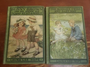 Lot of 2 Laura Lee Hope books, Bobbsey Twins Baby May & Bunny Brown Camp Rest - Picture 1 of 12