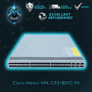 Cisco N9K-C93180YC-FX SFP 48 x 1/10/25-Gbps and 6 x 40/100-Gbps QSFP 28 Ports - Picture 1 of 1