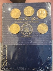 Coin History Of The US Presidents 5 Coin Starter Set w/collector coin folder-new - Picture 1 of 2
