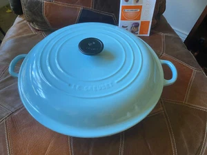 NEW Le Creuset 5 Quart (#32) Cast Iron Braiser Light Sky Blue France - Picture 1 of 16
