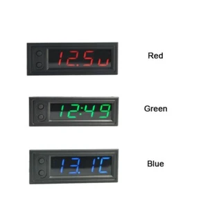 LED Digital Electric Auto Vehicle 3 In 1 Voltmeter Uhr Thermometer 12V - Picture 1 of 26