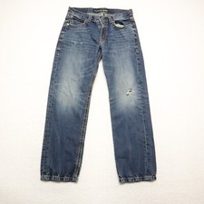 Express Blake Men's Size 30x30 Blue Straight Leg Distressed 100% Cotton Jeans
