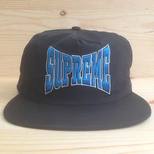 SUPREME NYLON LOGO STRAP BLACK CAMP CAP FIVE PANEL HAT BOX ZULU BAR TONAL SS2016 - Picture 1 of 7