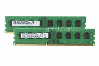 NEW 8GB 2X 4GB PC3-8500 DDR3-1066Mhz 240PIN DIMM Desktop Memory RAM NON-ECC CL7& - Image 1 of 4