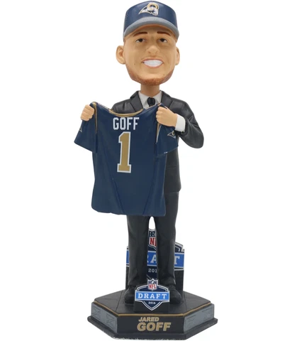 Forever Collectibles Unisex Jared Goff Bobble Head Souvenir, Blue Cover