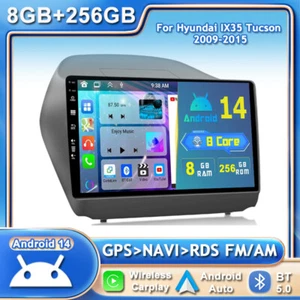 Für Hyundai IX35 Tucson 2009-15 Android 14 Autoradio GPS CarPlay WLAN 8GB+256GB - Bild 1 von 18