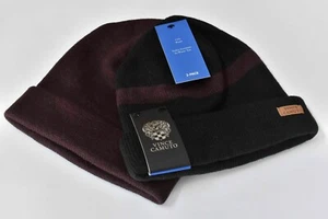 Paquete de dos gorro Vince Camuto para hombre - negro y berenjena - nuevo con etiquetas - Imagen 1 de 2