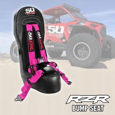 RZR Bump Seat & PINK Harness w/Auto Buckle Polaris RZR XP1000 Turbo S 900/1000 - Image 1 of 4