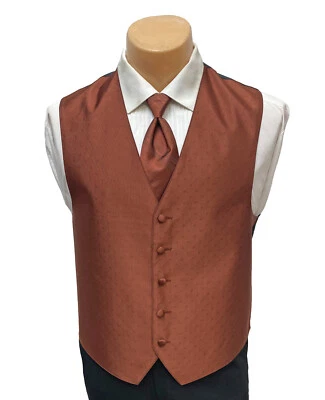 Men's Ralph Lauren Cognac Tuxedo Vest & Tie Bow or Long Adjustable Fullback - Image 1 of 3