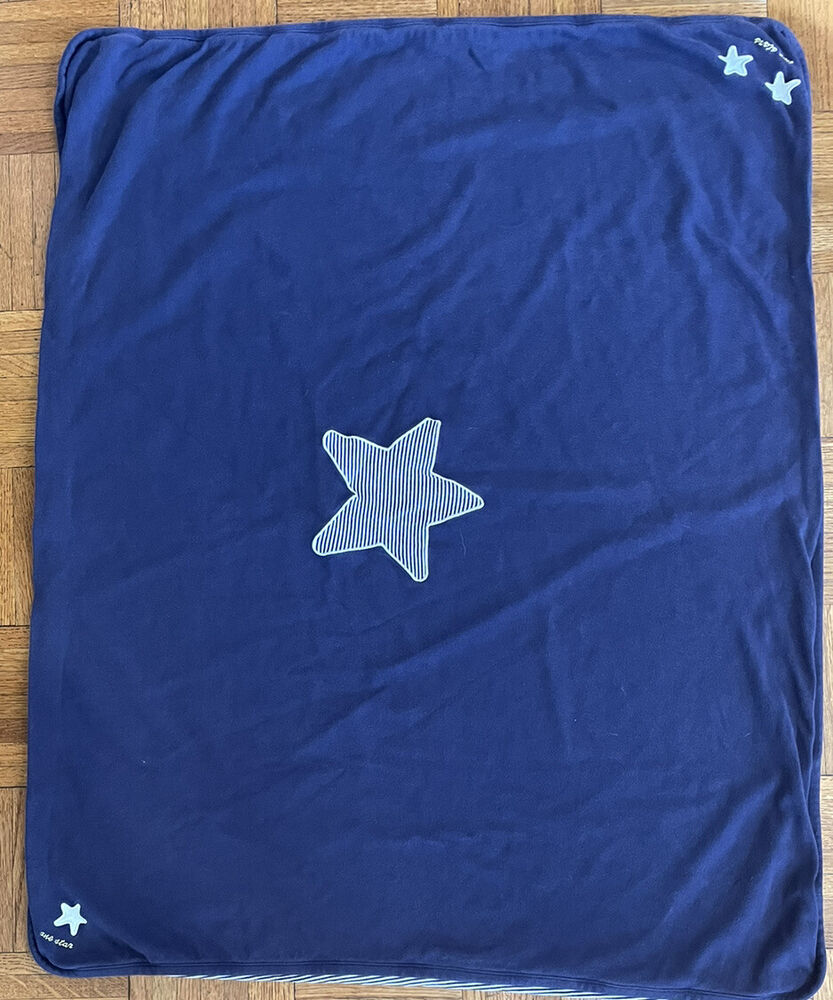 Gymboree little navigator 1997 Navy Blue baby blanket One Star Two Stars Vintage