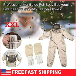 XXL Full Body Anti-bee Suit Cotton Beekeeping Clothing w/Veil Hood&Gloves Unisex - Picture 1 of 13